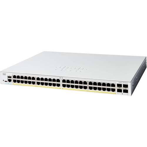 Cisco Catalyst C1300-48P-4X 48-port managed PoE+ switch with 10G SFP+ uplinks